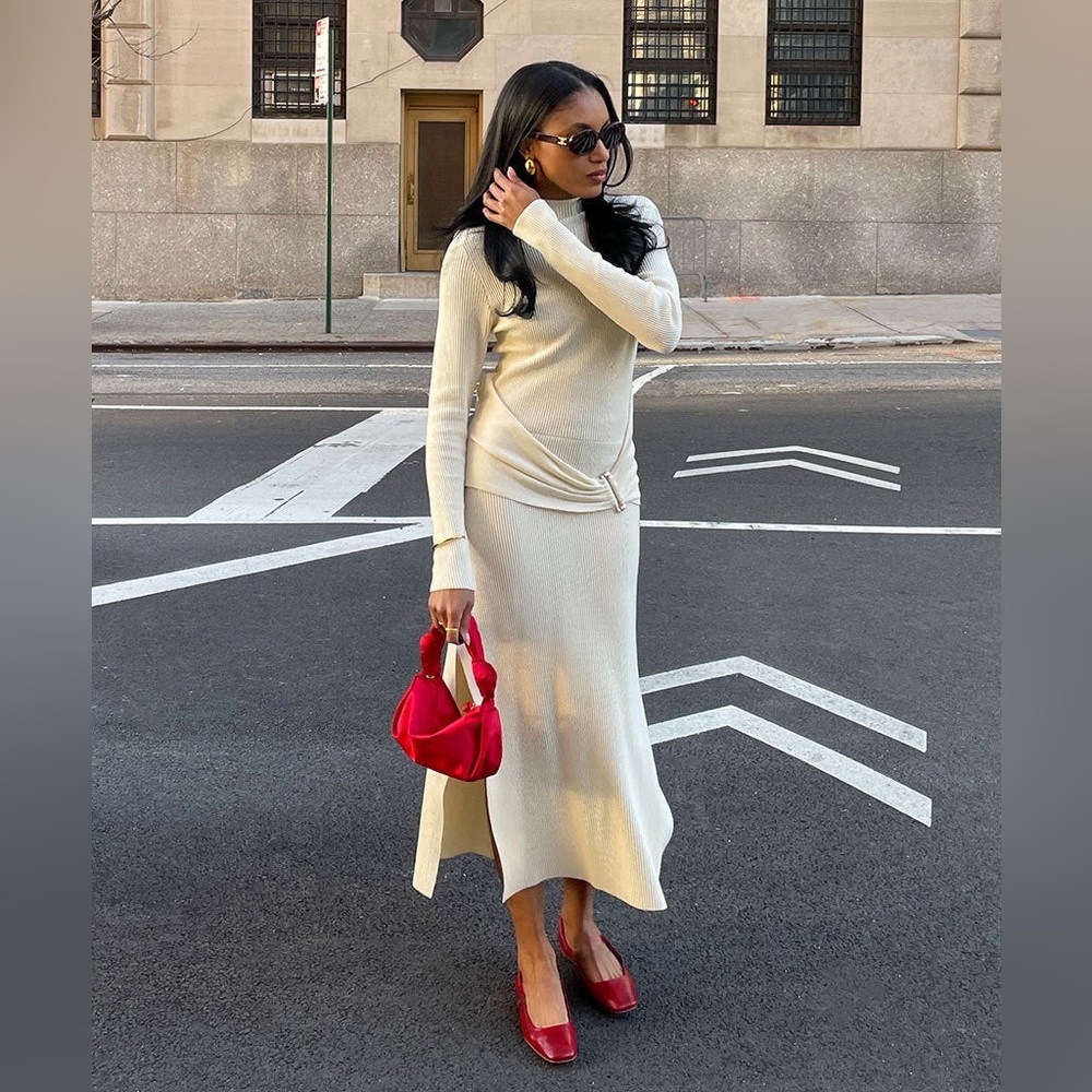 BERNARDO Bottega Veneta Intrecciato Gwynn Woven Red Leather Classic Ballet Flats - Picture 5 of 5